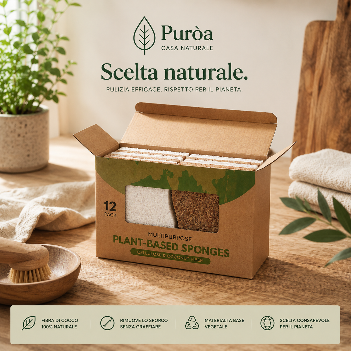 CocoScrub™ – Spugne Naturali in Fibra di Cocco